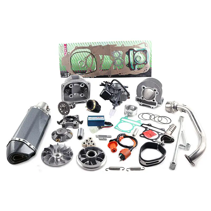 same photo 157QMJ 1P57QMJ 152QMI 1P52QI двигатель GY6 125 150 скутер цилиндр комплект Диаметр 57,4 мм гоночный выхлопной хром CDI Cam катушки масла - Цвет: same photo