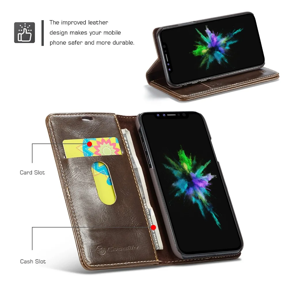 Роскошный кожаный чехол для iPhone XS Max XR XS магнитных флип Бумажник Случаи Обложка для iPhone XS Max 7 8 6 S Чехол