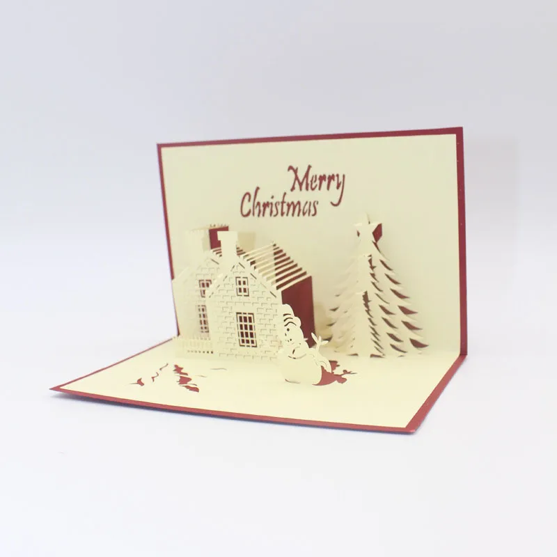 3D лазерная резка ручной работы с новым годом Вечеринка Рождество Снеговик замок
