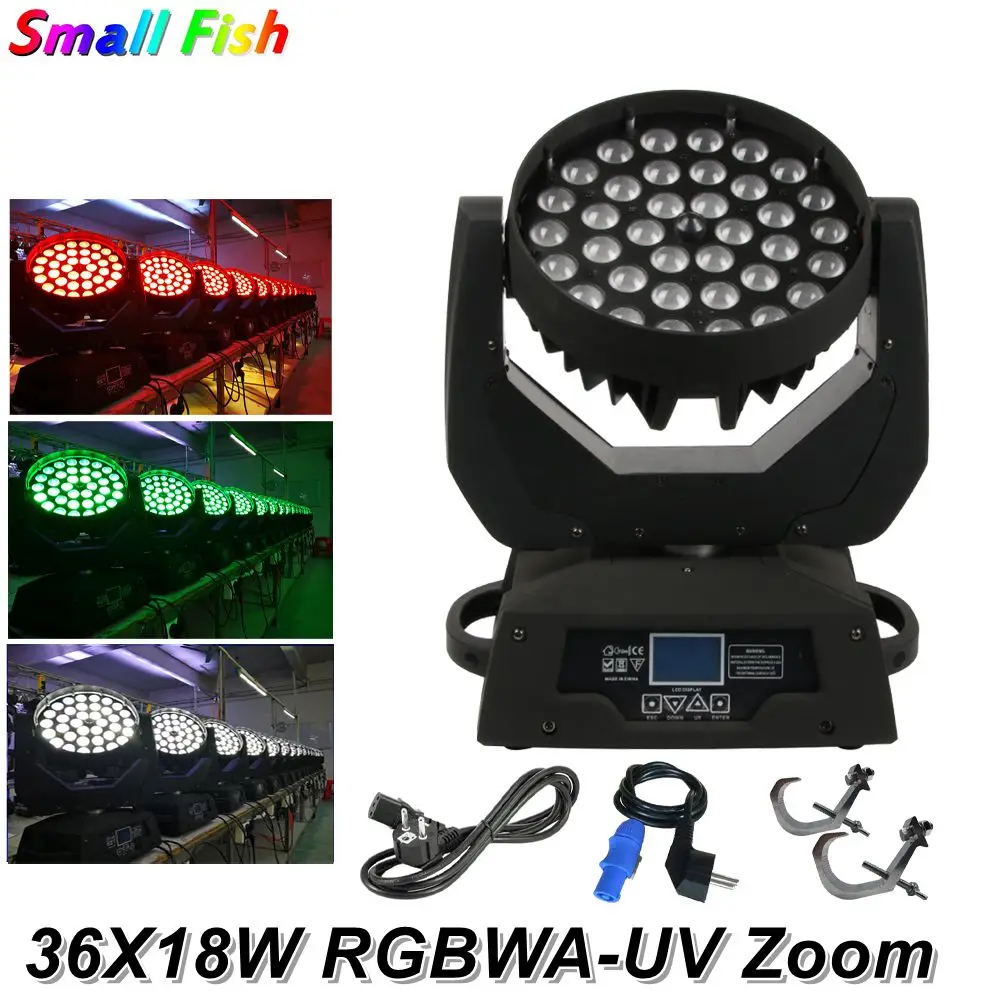 4 шт. светодиодные лампы 36X18 Вт RGBWA + UV Zoom движущаяся головка светодиодный в 1|Эффект
