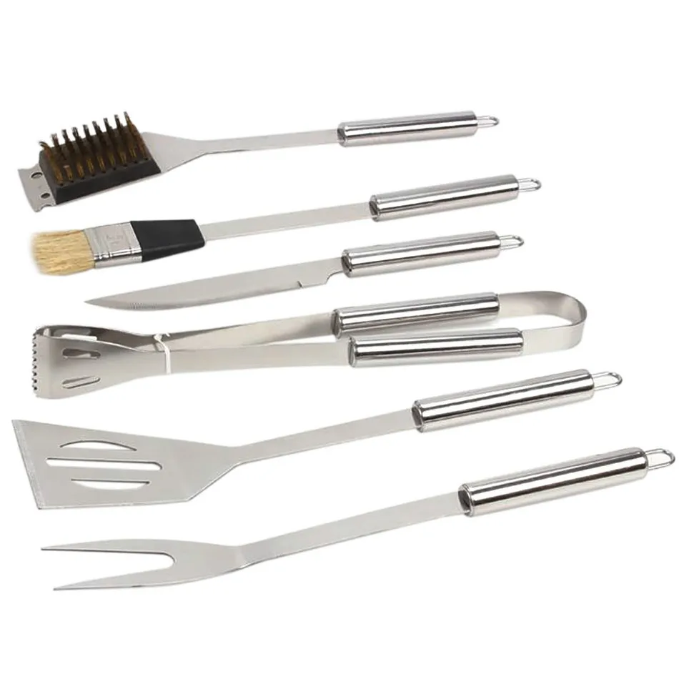 6 шт. инструменты для барбекю из нержавеющей стали приготовления пищи гриль