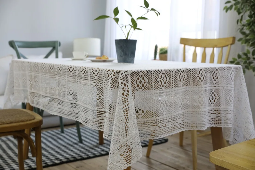 Рождественская скатерть ручной работы Прозрачная Кружевная шикарная винтажная