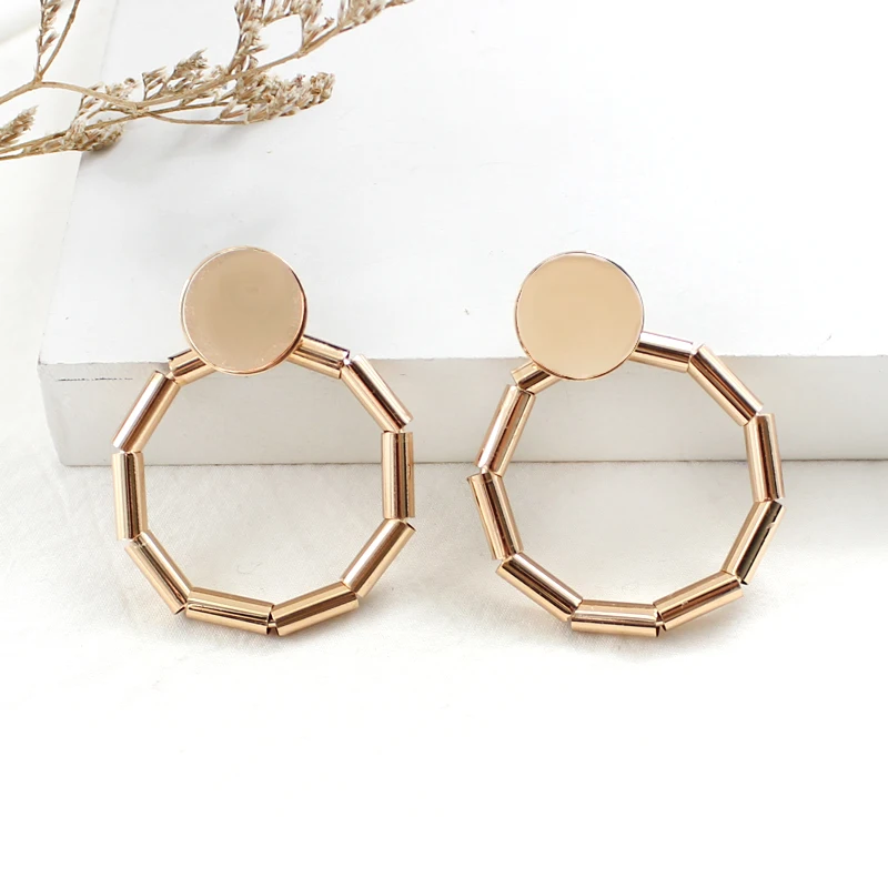 Individual Bamboo Irregular Round Earrings Exaggerated Sequins Combination Big Fashion Creative Jewelry | Украшения и аксессуары
