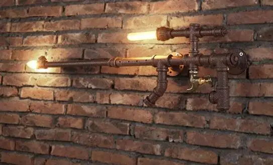 Бесплатная доставка настенная лампа-пулемет для труб винтажная лампа коридора