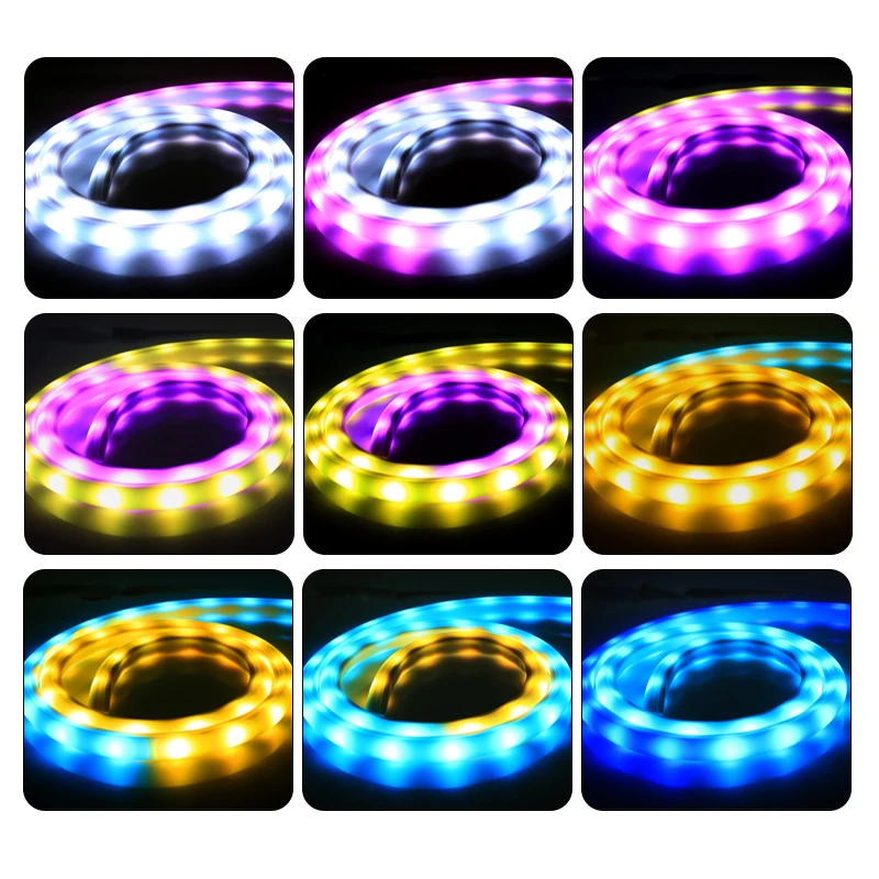 Светодиодная Радужная лента в белый корпус 12 пост. Тока WS2811 10 IC 30 светодиодов RGB