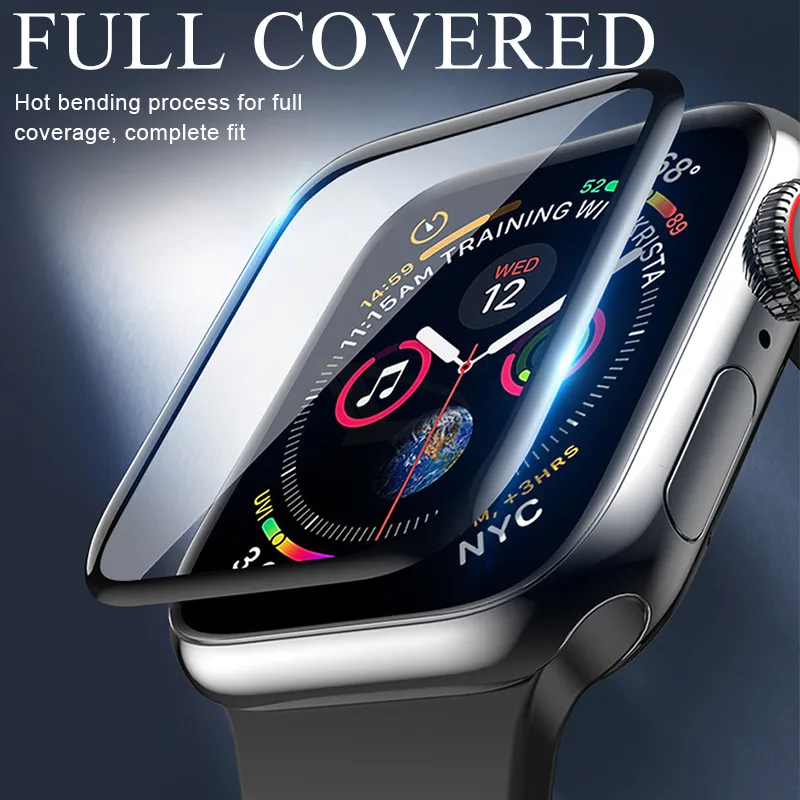 20D изогнутое полное покрытие Защитная стеклянная пленка для Apple Watch1 2 3 4 Защита