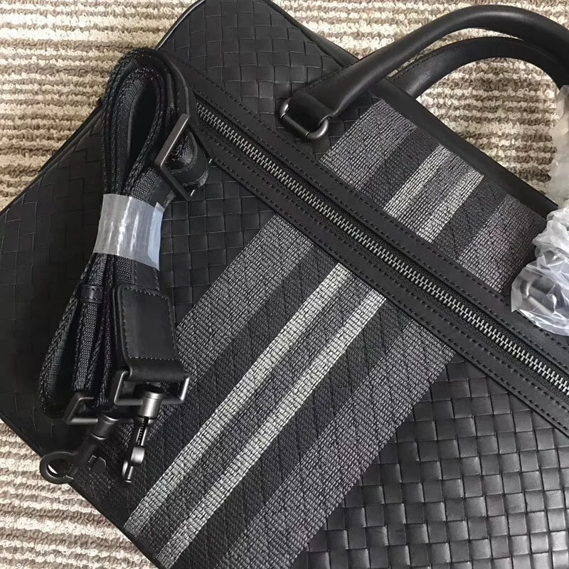 leather bag briefcase braided bag Men's business bag Handbag briefcase men cowhide Embr oidery Briefcase briefcase