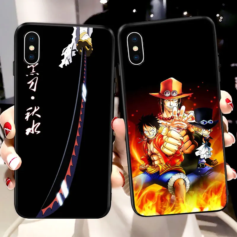 Чехол с ножом Луффи для iPhone 7 One Piece Аниме Мягкий силиконовый чехол телефона X 11 Pro 5 S