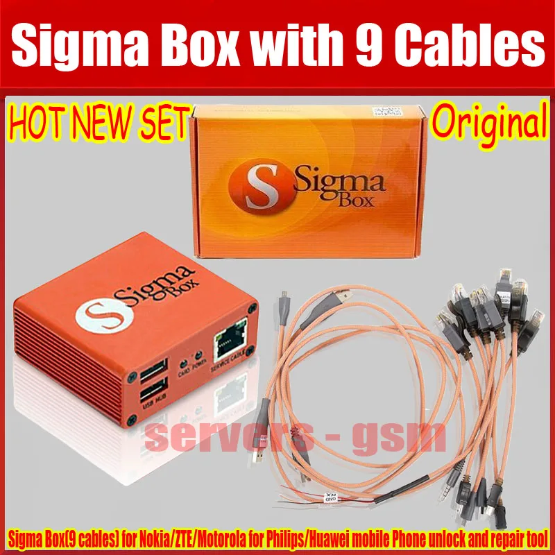 100% оригинальный новый Sigma Box + 9 кабелей и ремонт для Nokia ZTE Hua & wei Бесплатная