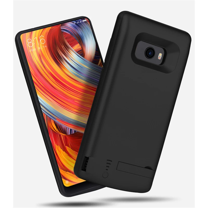 Тонкий чехол с зарядным устройством для Xiaomi Mi MIX 2 внешним аккумулятором 6000 мАч
