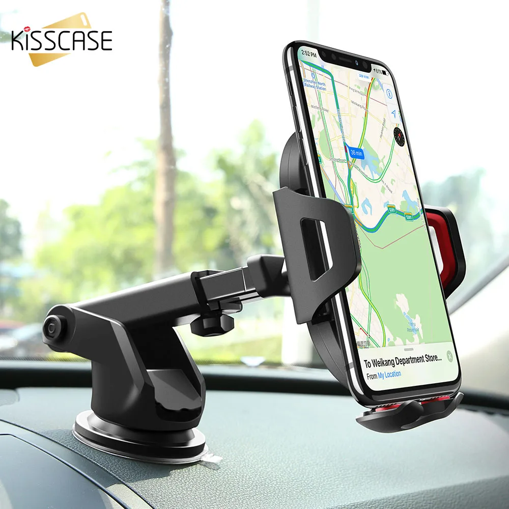 

KISSCASE Car Holder Stand For Phone In Car Suction Cup Car Phone Holder Air Vent Mount Holder For iPhone XR XS Max Huawei P20