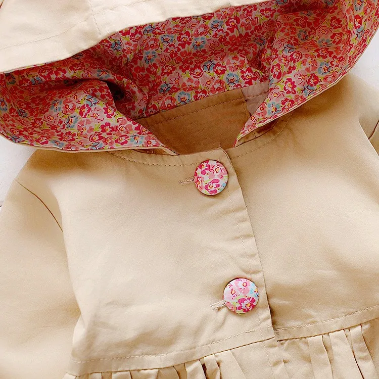 Пальто детское на осень/зиму с цветочным принтом 2019 | Детская одежда и обувь