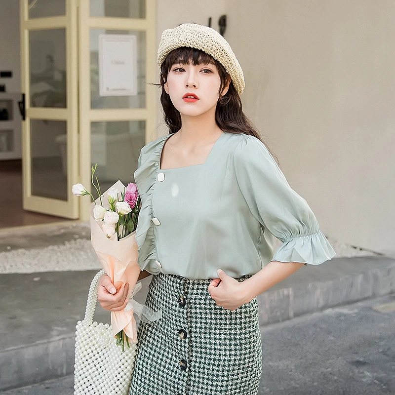 Новинка 2019 весна лето женская рубашка Повседневная мода Асимметричные плавки