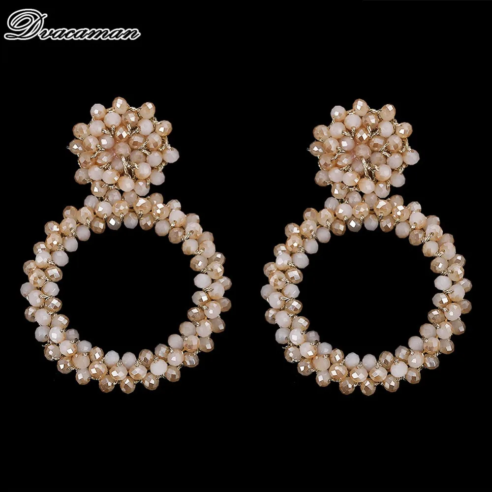 Dvacaman Boho дизайнерские длинные висячие серьги с кисточками для женщин модные полимерные массивные серьги этнические, праздничные ювелирные изделия в подарок