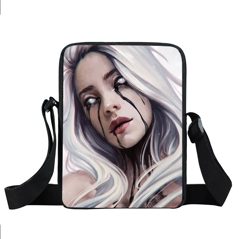 xkb em03 Billie Eilish мини-сумка-мессенджер в стиле хип-хоп сумки через плечо женские сумки для мальчиков и девочек сумки через плечо bookbag rapper модные сумки в подарок - Цвет: xkb em03
