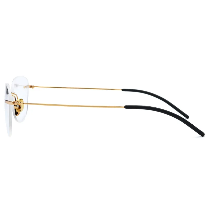 Оправа для очков без оправы мужчин и женщин из чистого титана по рецепту при