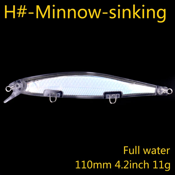 H Minnow 5pcs Неокрашенная приманка, пустая приманка для поделок, гольян, Vib против насекомых для рыбалки, приманка, 5 шт./лот, рывковая приманка - Цвет: H Minnow 5pcs