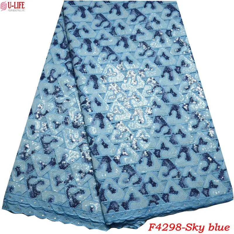 Color Sequins High Quality Net Lace Fabric Embroidery Handcut African organza lace in switzerland fabric for Party Dress F4-298 | Дом и сад