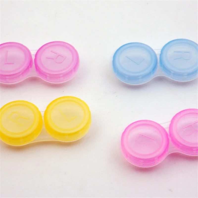 4 шт. Пластиковые футляры для контактных линз портативные маленькие милые очков