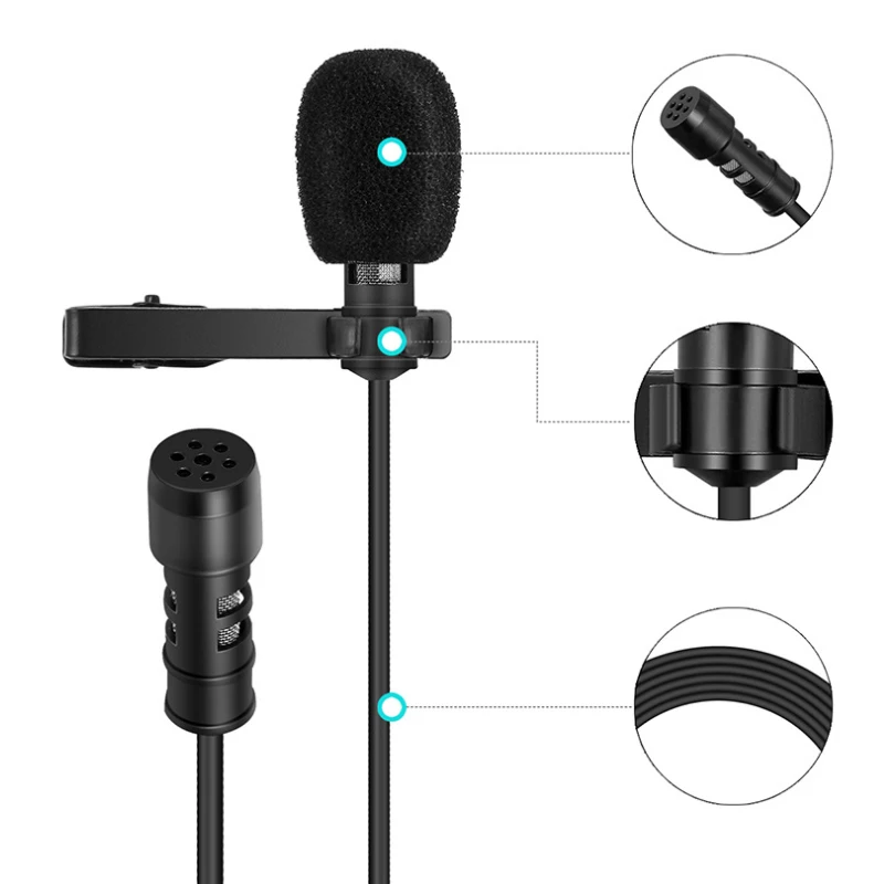 R955 3 5 мм разъем микрофон Speeching микроконденсатор клип на Solapa Lavalier Mic кабель для IPHONE