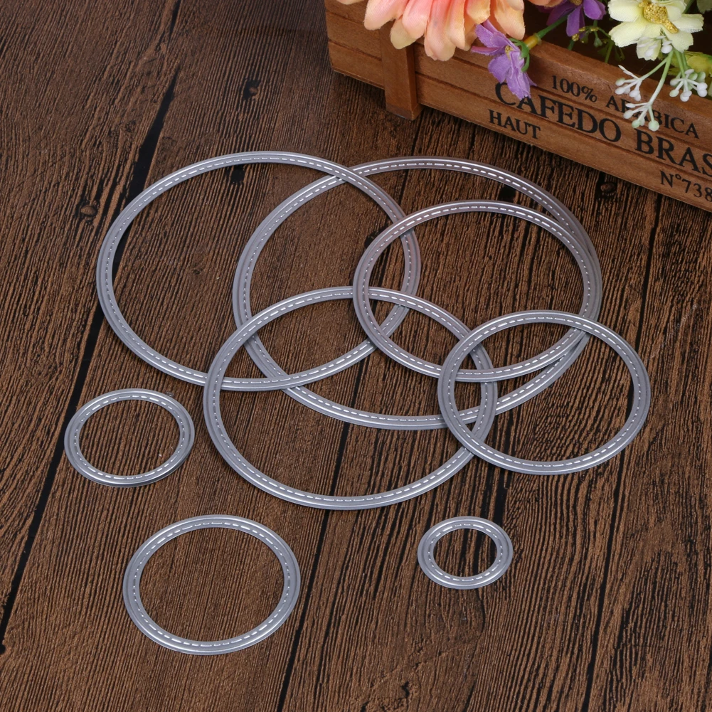 Круглые Вырубные штампы сделай сам вышитые для скрапбукинга тиснение карточка