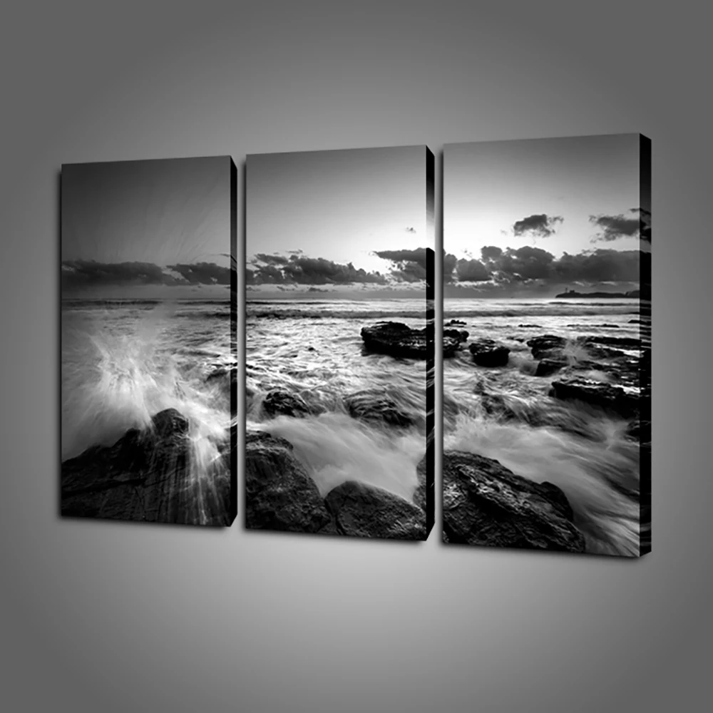 

Modern Decor Room Wall Frame 3 Pieces Ship Sea Sunset Sunshine Landscape Art Paintings Poster Modular Canvas HD Printed Pictures