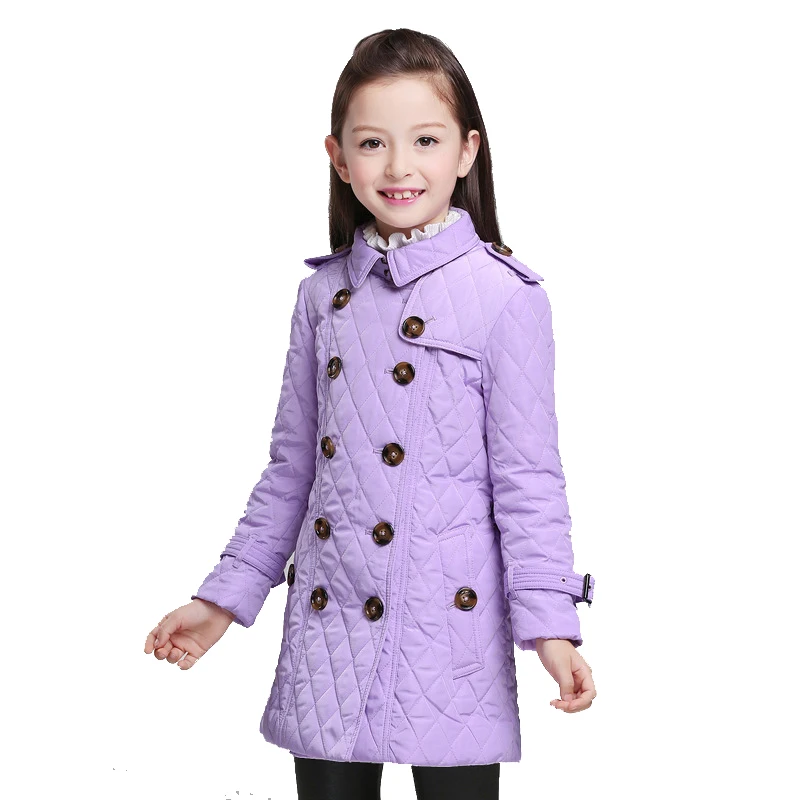 Зимнее пальто для девочек BAYALI 2018 детская невидимая одежда в ромбовидную клетку
