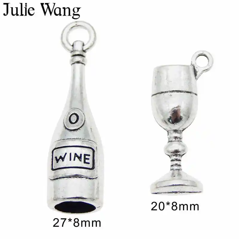 Julie Wang 12 шт. подвески в виде винной лампы сплав Античное серебряное покрытие