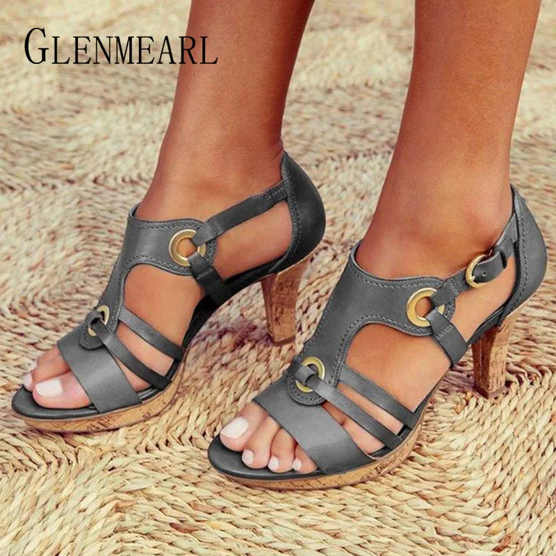 Женские босоножки Летняя обувь на тонком каблуке Брендовая женская с открытым