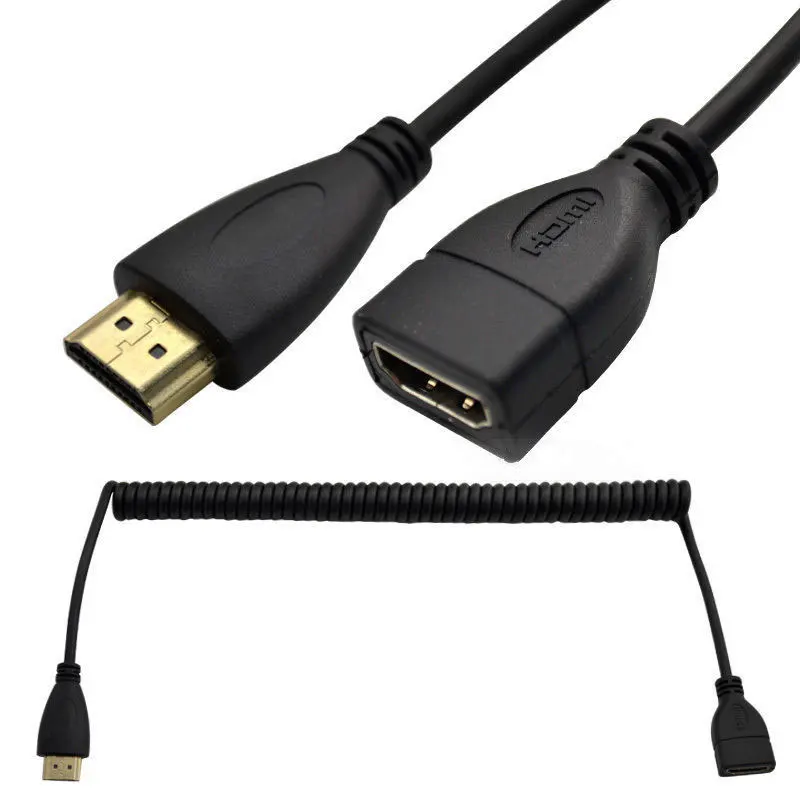 Спиральный удлинитель 8FT 2 5 M HDMI A штекер-гнездо 1080p HDTV | Компьютеры и офис