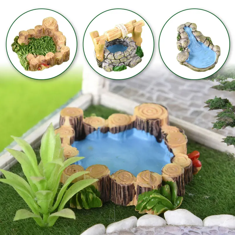 Полимерный деревянный ворс для бассейна миниатюрное украшение водяных скважин