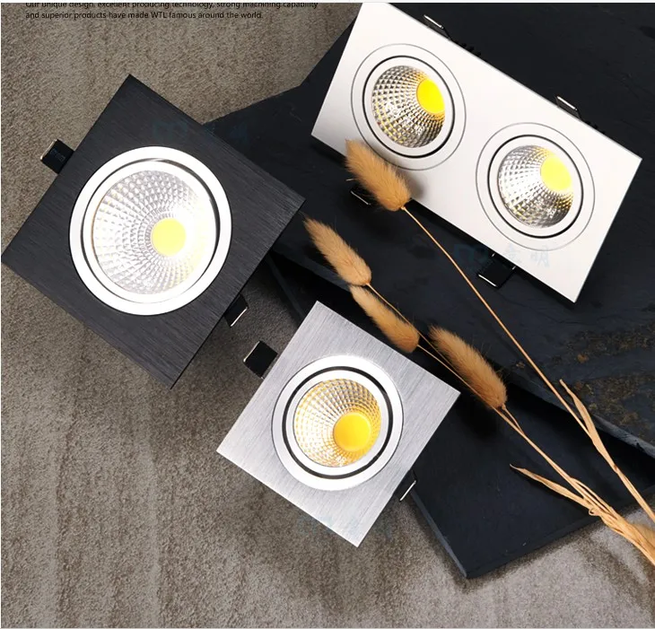 Квадратный прожектор светодиодная решетка 3 Вт одна головка 10 потолочный