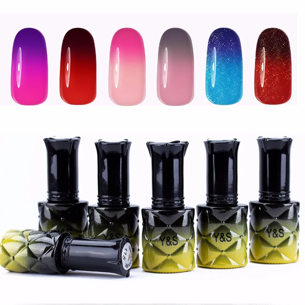 Y & S 6 шт./лот Температура Изменение Цвета гель UV LED Soak off Гель Лак УФ Nail Art Набор|gel nail
