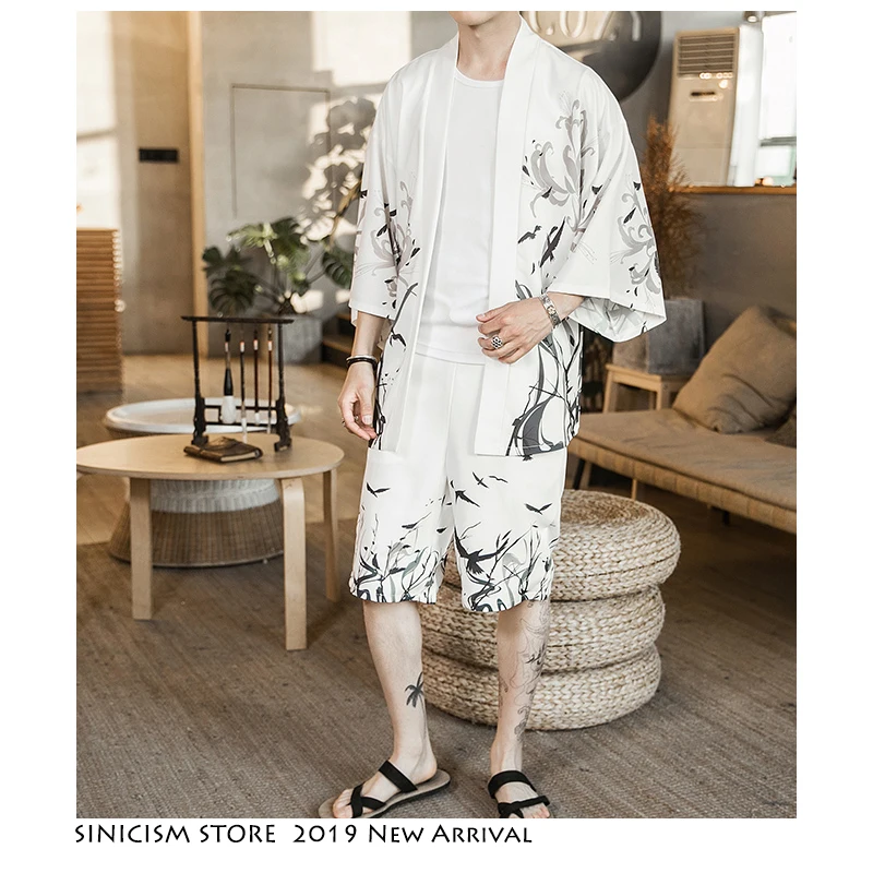 

Sinicism Store Summer Casual Men's Sets 2020 New Men Kimono Print Tracksuite Mens 2 Piece Set Clothes Track Suit Male Clothing