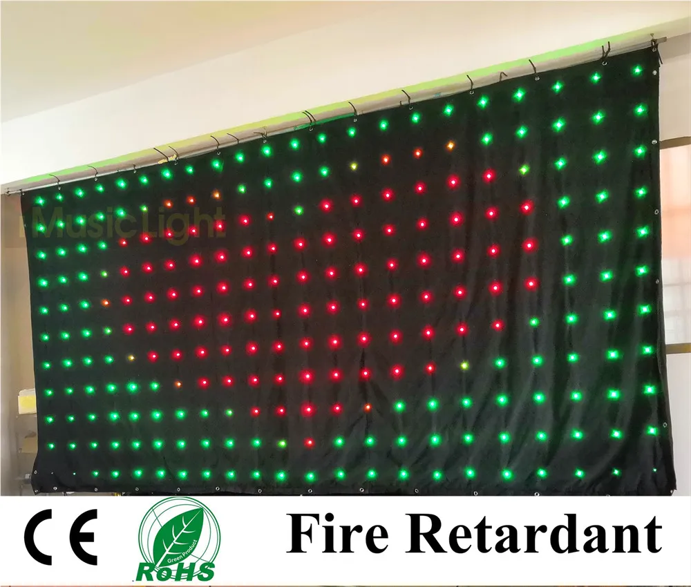 2 шт. P18 м x 4 Светодиодная ткань DMX светодиодная световая занавеска RGB сценическая