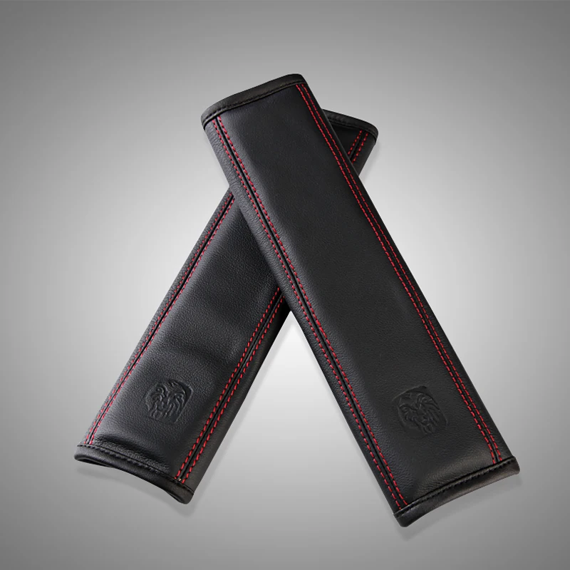 1 пара кожаных автомобильных ремней безопасности для защиты шеи накладки