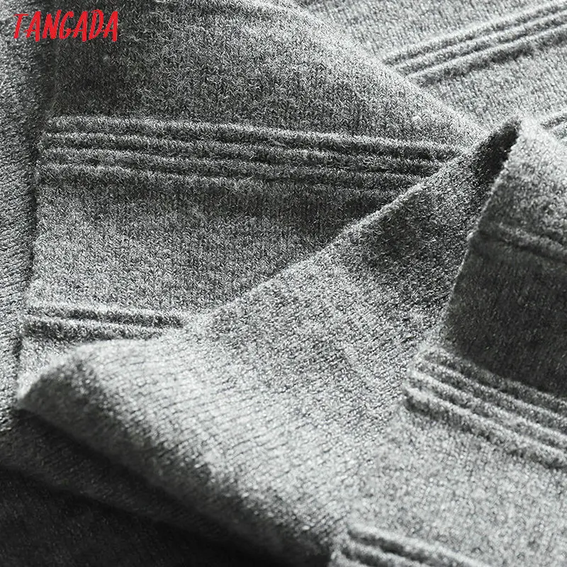 Tangada зимняя женская вязаная длинная юбка с эластичной высокой талией теплая