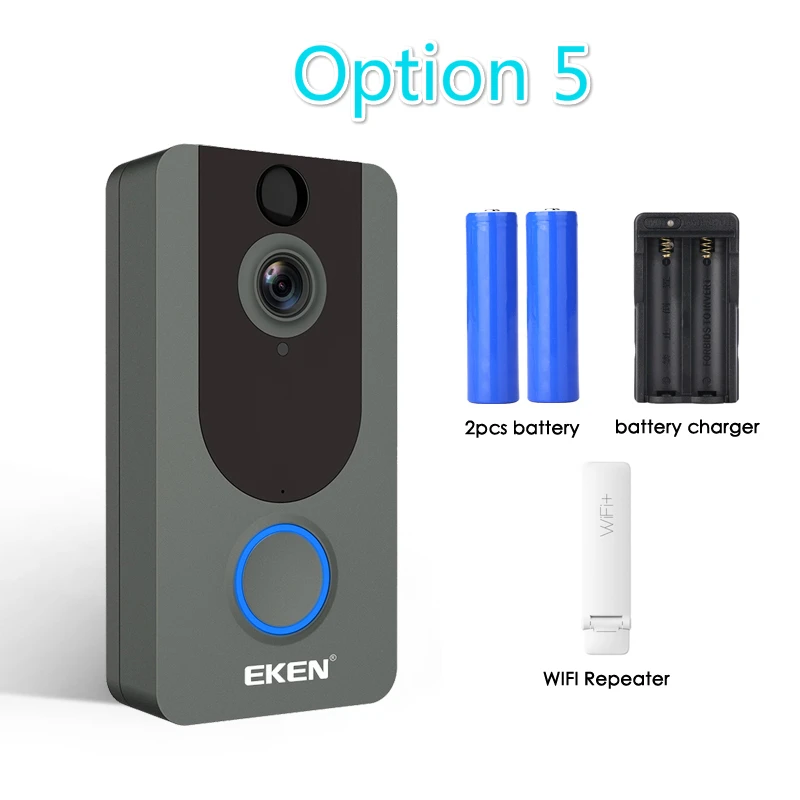 Eken V7 1080P смарт WiFi видео дверной звонок камера визуальный домофон с колокольчиком IP дверной звонок беспроводная домашняя камера безопасности - Цвет: Option 5