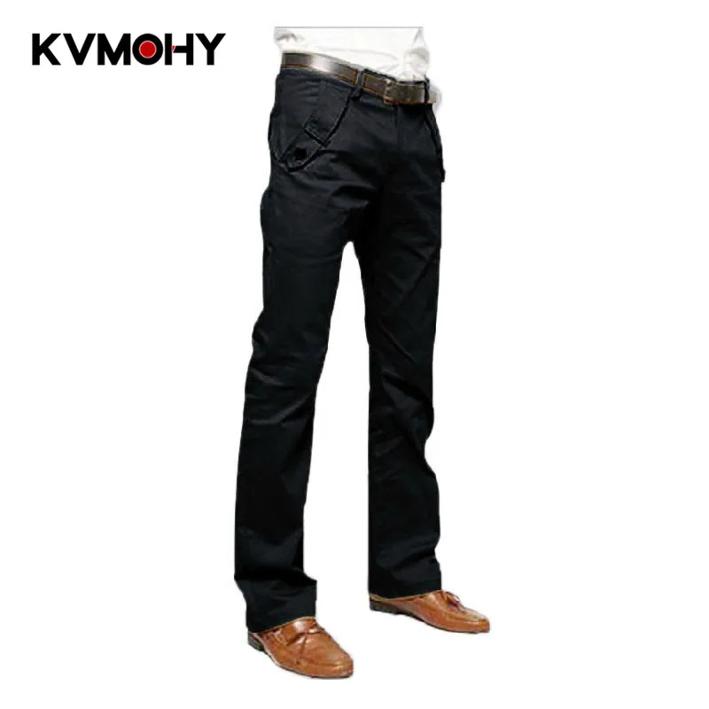 

Pantalon Hombre Men Classic Casual Khaki Pants Business Dress Slim Joggers Long Trousers Male Clothing Black Work Pant