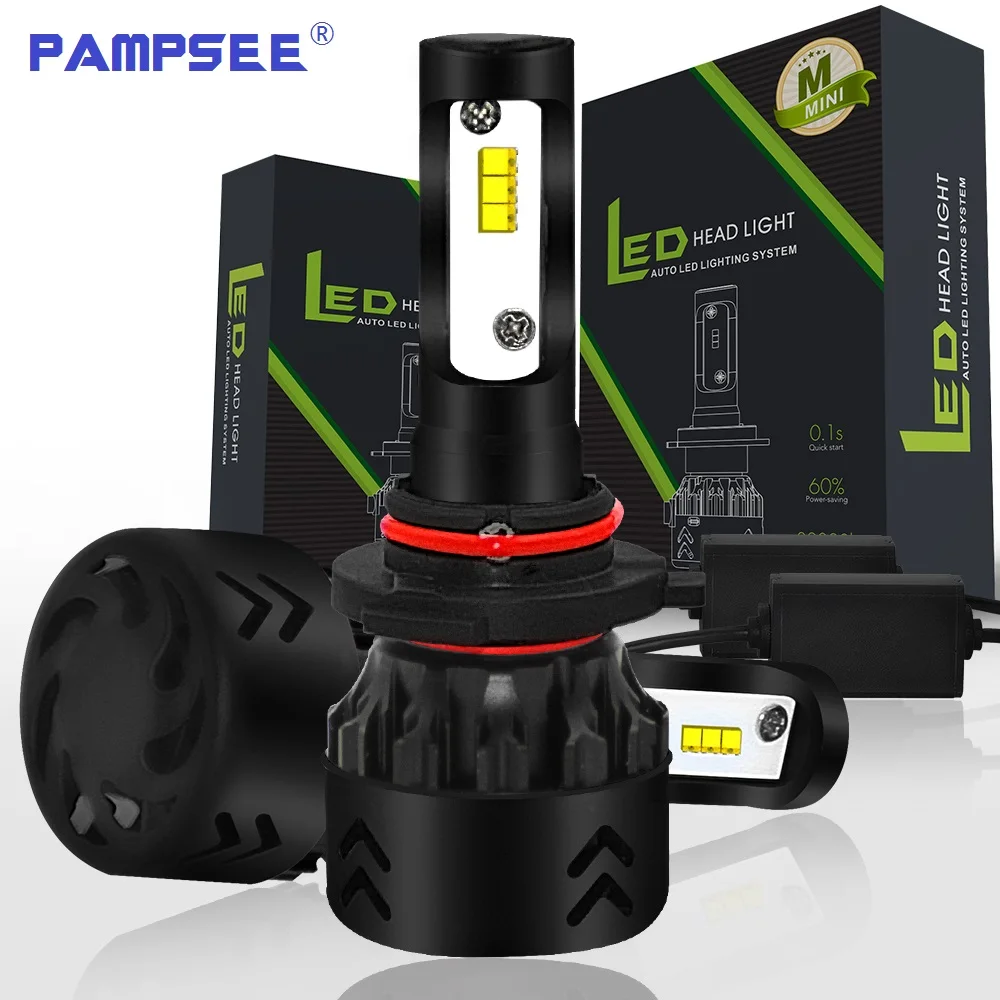 PAMPSEE mini8 80 Вт COB Chips H4 H7 светодиодный автомобильный головной светильник H11 HB3 HB4 9005 9006