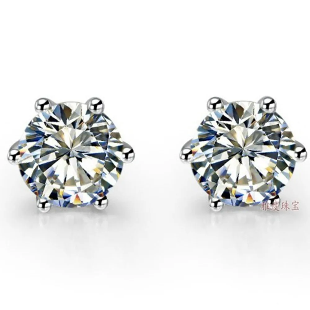 1Ct/piece Basket Wedding Stud Earrings for Women Nice Quality Jewelry 925 Sterling Silver Earring | Украшения и аксессуары