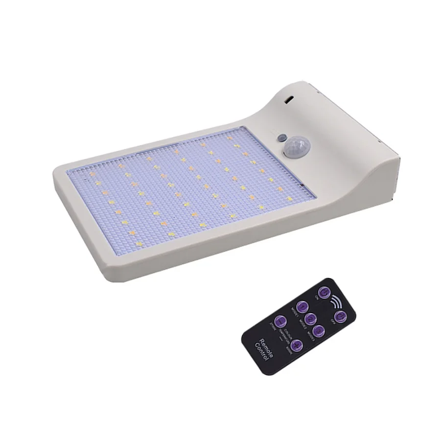 48LED 1000LM солнечный светильник с датчиком движения PIR 66 светодиодный настенный светильник с пультом дистанционного управления Водонепроницаемый солнечный светильник для наружного сада - Испускаемый цвет: 48LED