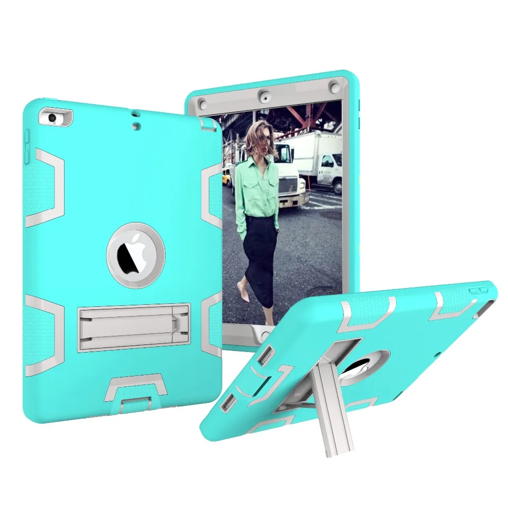 Противоударный чехол для Apple iPad 9,7 дюймов 5th 6th Gen подставка для крышки корпуса дети Безопасный силиконовый Жесткий защитный чехол