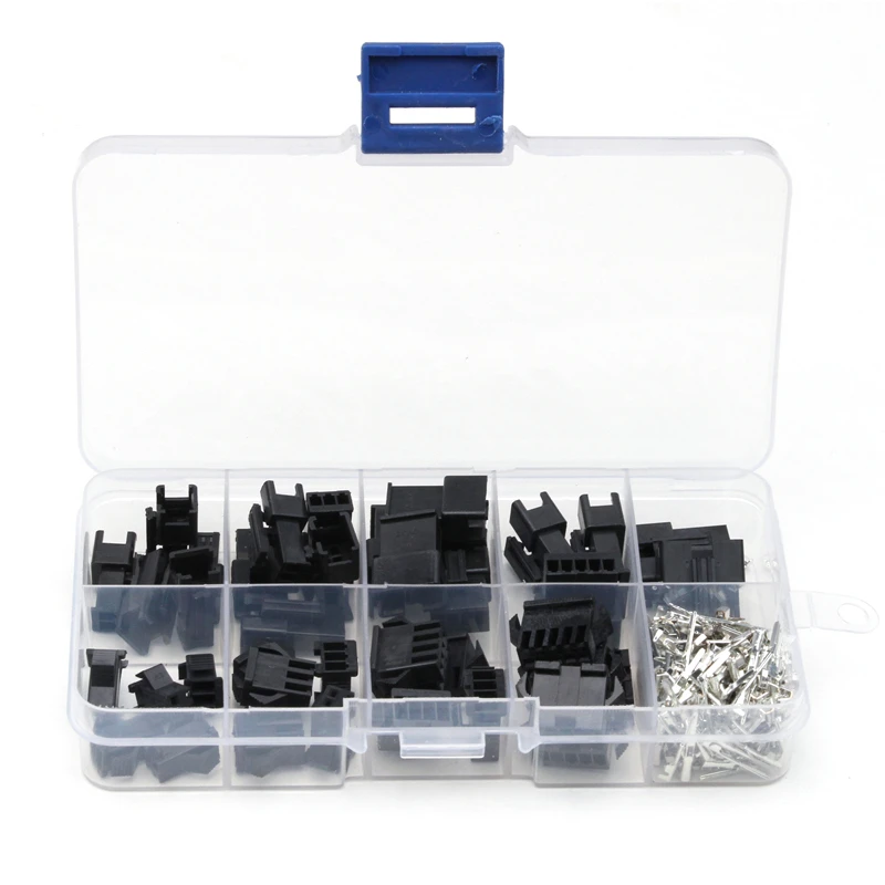 200PCS 2/3/4/5 PIN Male/Female Connectors Black Nylon Housing Terminals Set with Wings/Hooks Kit For Electronics Appliances |