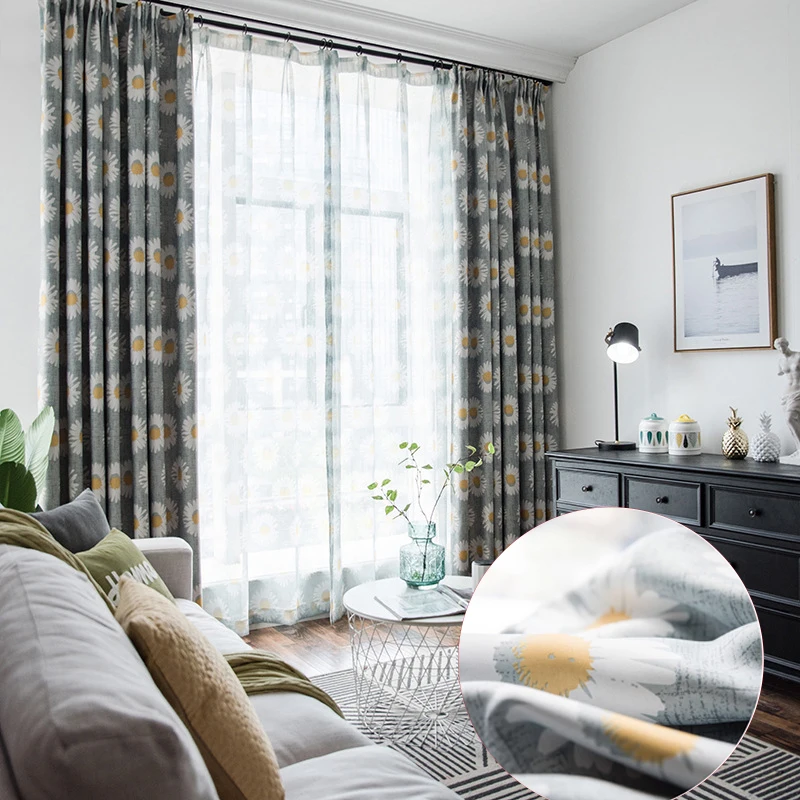 Затемненные тюлевые занавески с принтом для гостиной спальни Современная