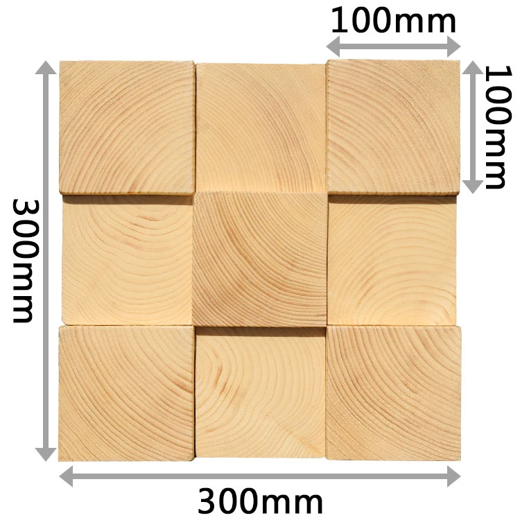 Настенная Наклейка для телевизора квадратный деревянный куб из финской сосны