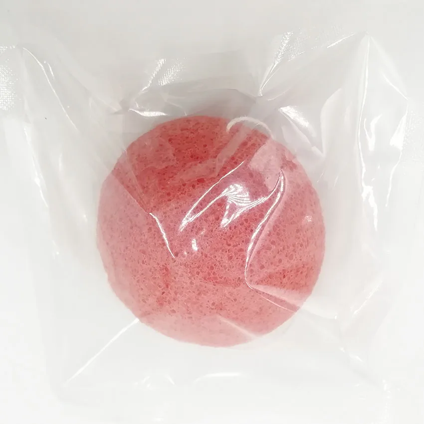 red 70*40 спонж для умывания полукруг сухой натуральный giantarum konjac sponge konnyaku для очищения лица, отшелушивания, купания - Цвет: red
