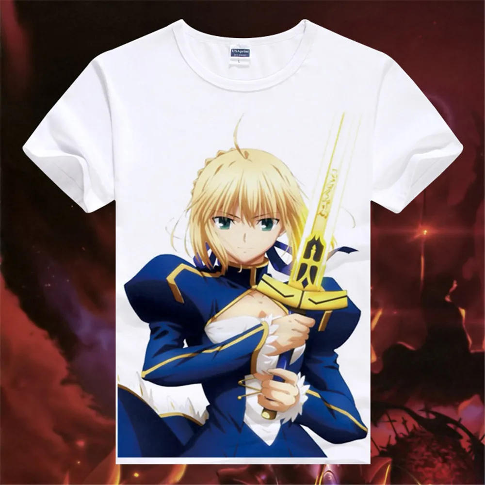 Косплей японское аниме Fate Grand order FGO футболки с принтом в синюю полоску топы