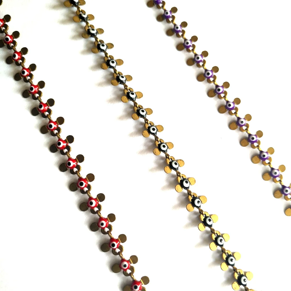 Цепочка Счастливый глаз цепочка с цветными бусинами для аксессуаров|jewelry making