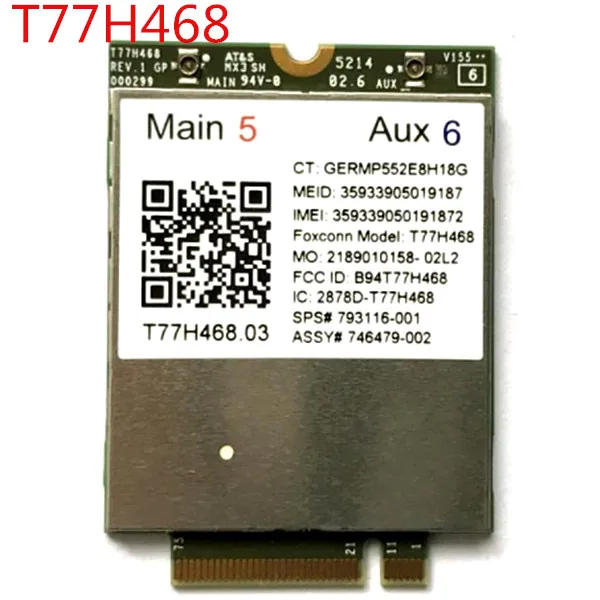 Карта для HP LT4211 T77H468 GOBI5000 WWAN NGFF 4G LTE/EV DO/HSPA + модульная карта 793116 001|Сетевые карты| |